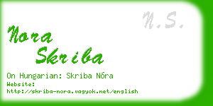 nora skriba business card